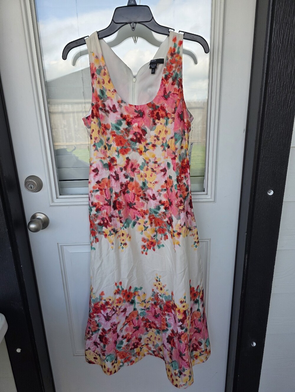 Maggy London Floral Midi Dress Size 4 Sleeveless Fit & Flare Pink Multicolor NWT - Picture 3 of 10